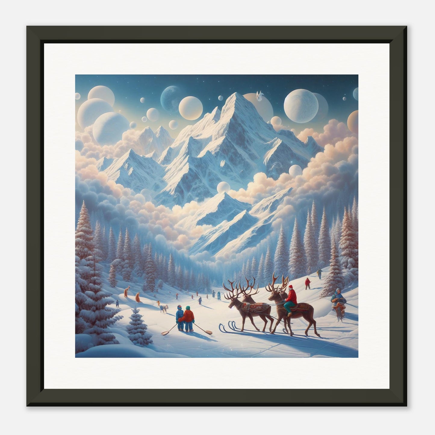 Wall Art - Winter 34 - Deer and planets