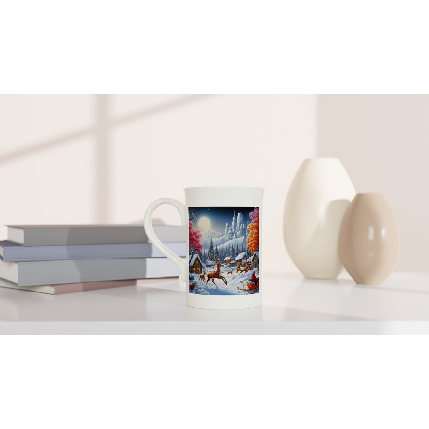 White 10oz Porcelain Slim Mug - Winter 167