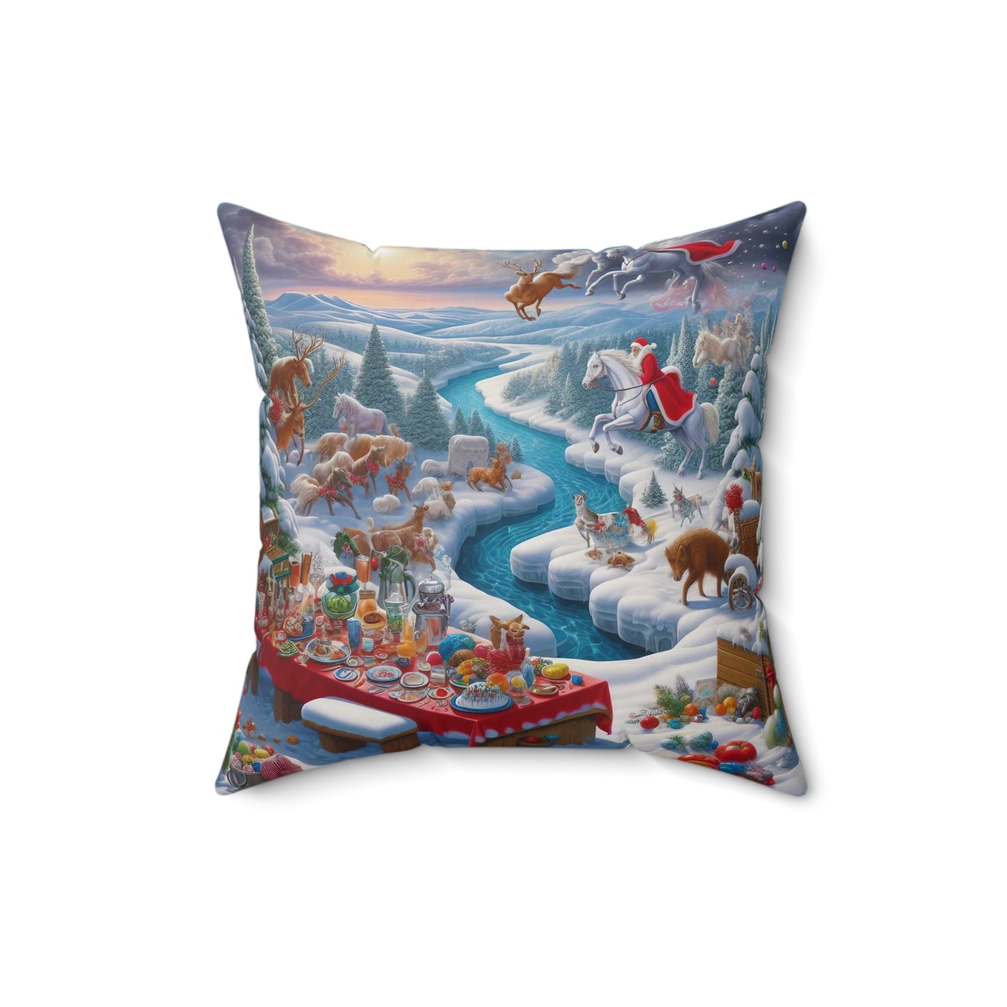 Spun Polyester Square Pillow - Winter 143