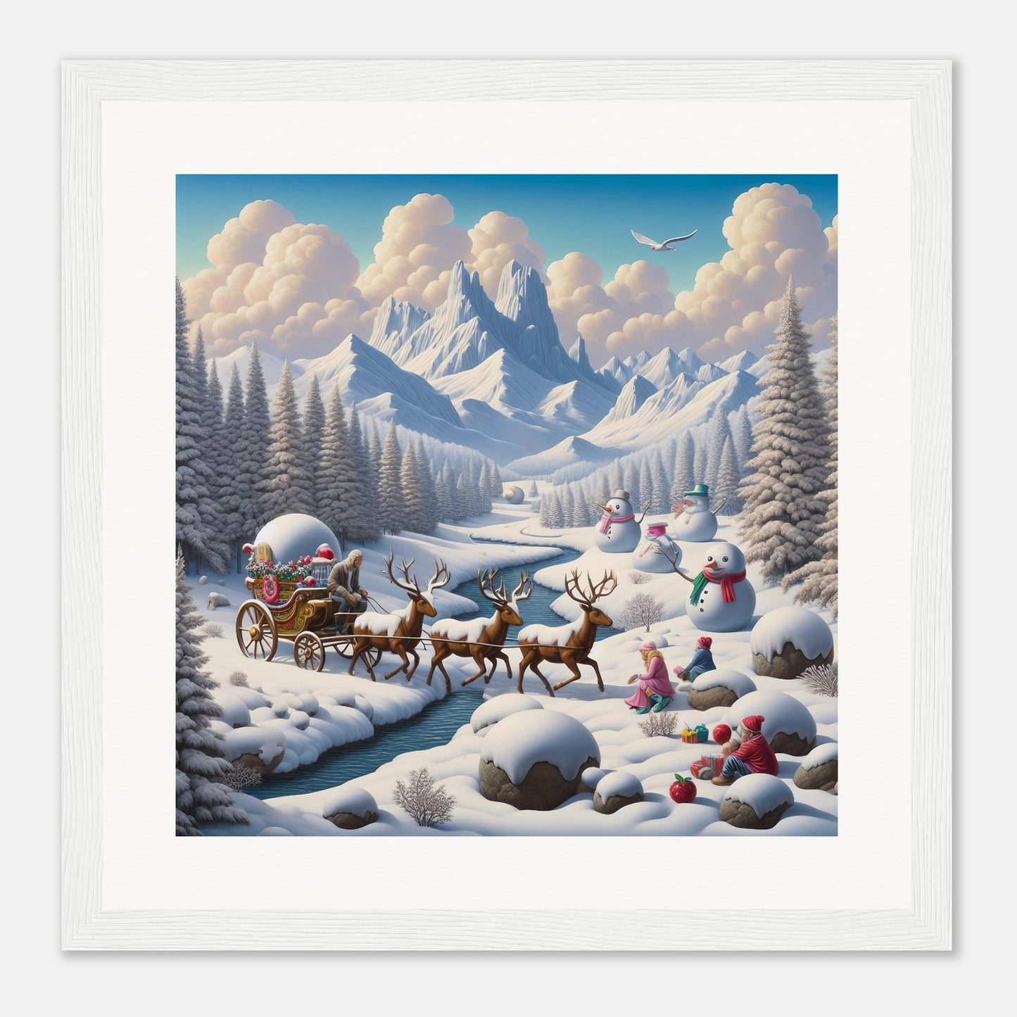 Wall Art - Winter 35 - Deer and snowmen