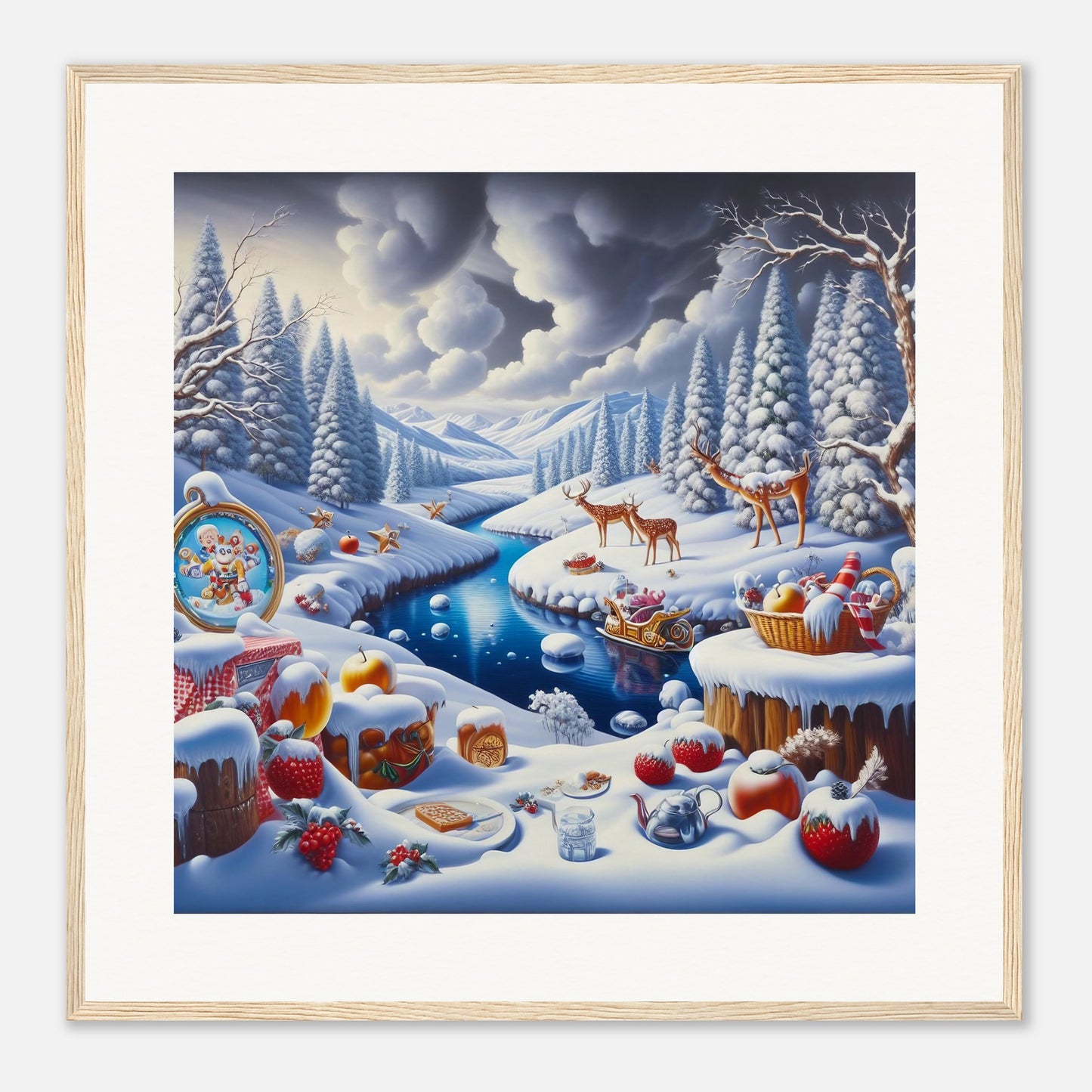 Wall Art - Winter 60 - Fruits and a river