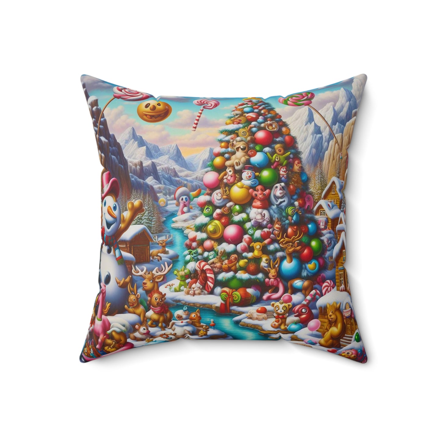 Spun Polyester Square Pillow - Winter 196