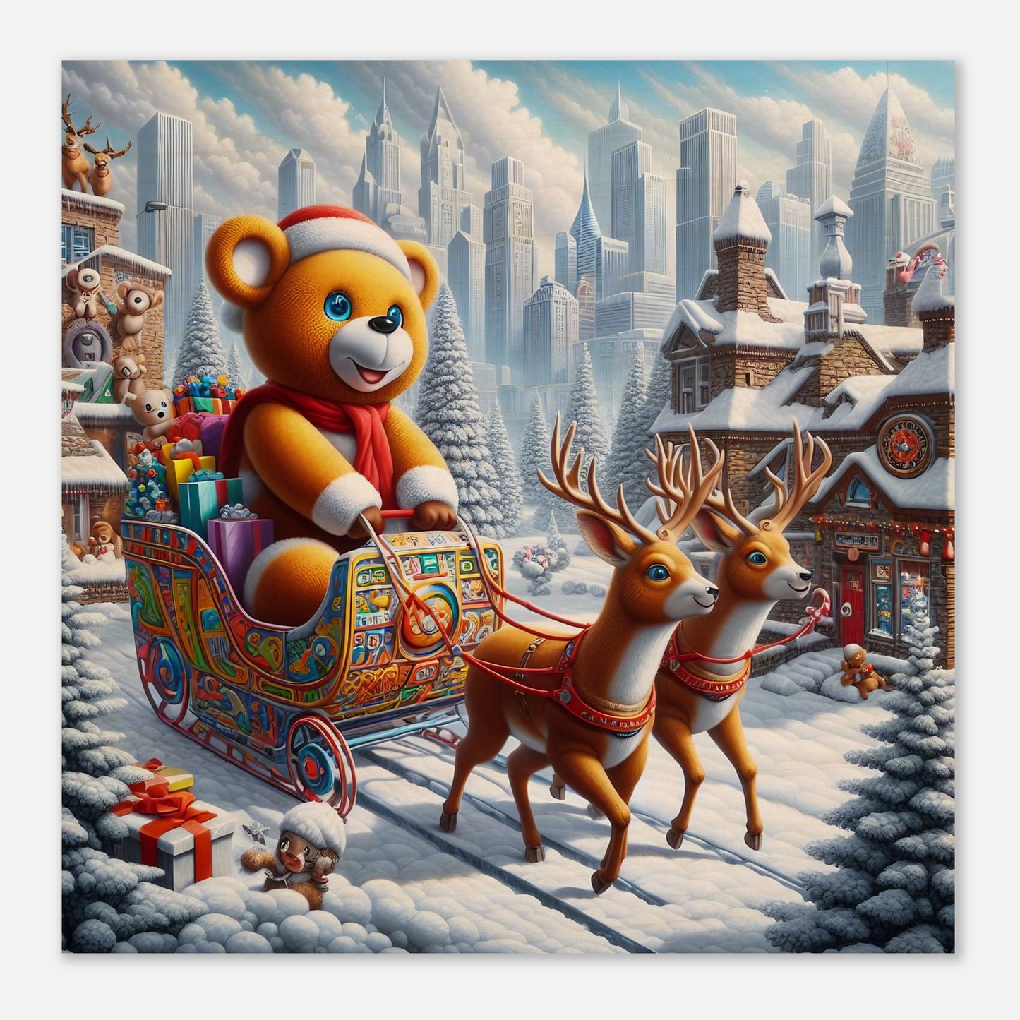 Wall Art - Winter 46 - Bear and reindeer