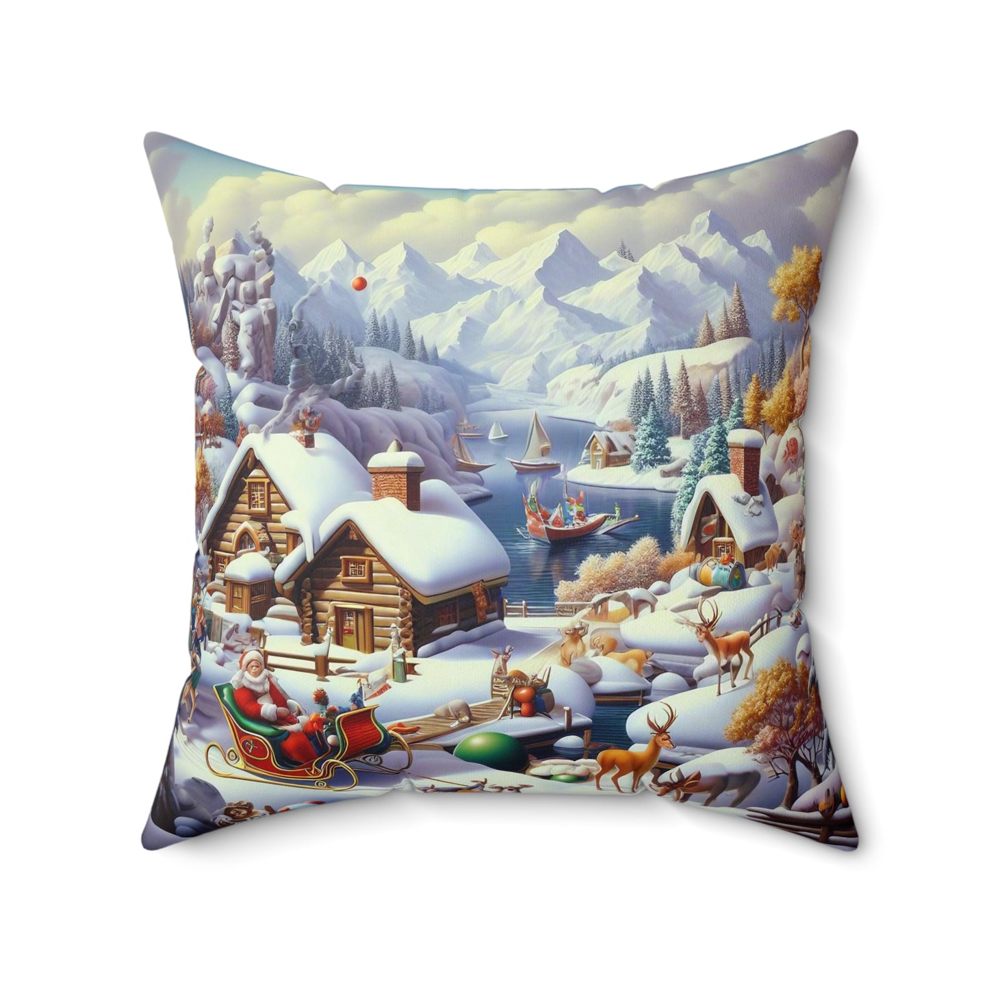 Spun Polyester Square Pillow - Winter 177