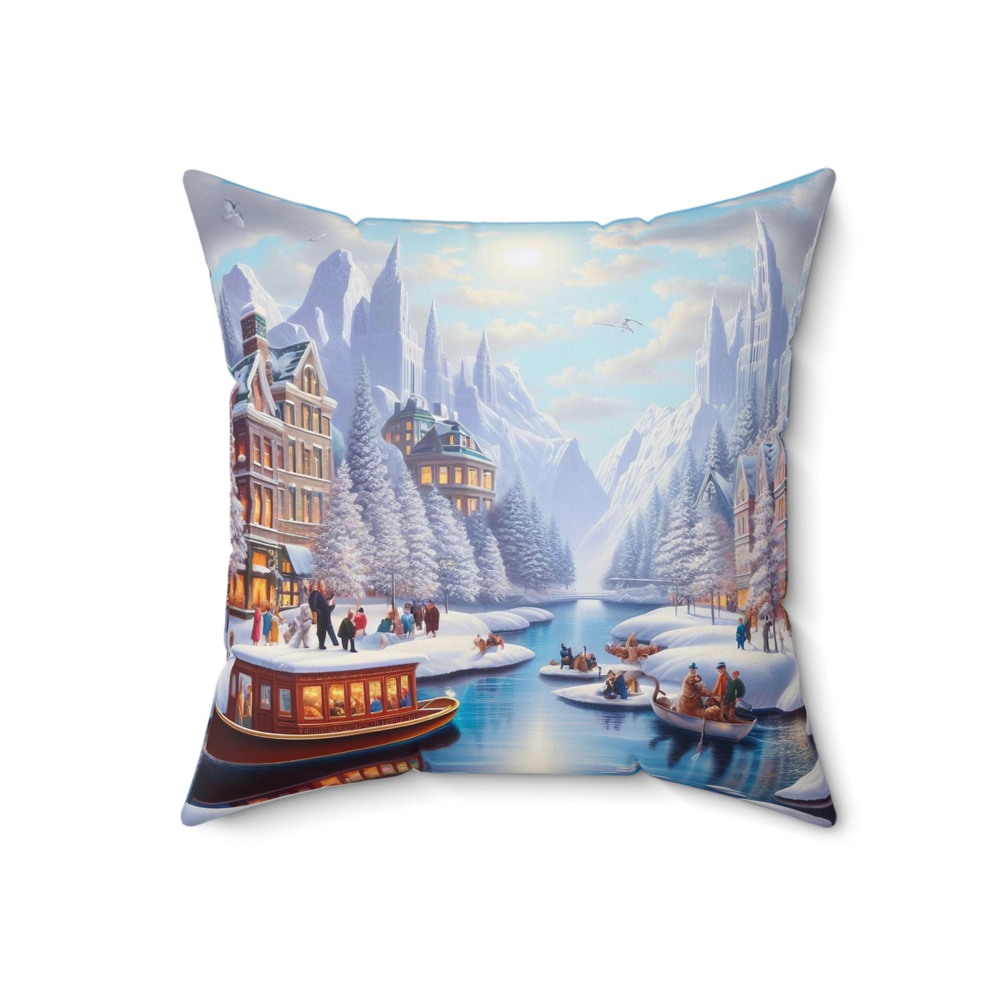 Spun Polyester Square Pillow - Winter 198