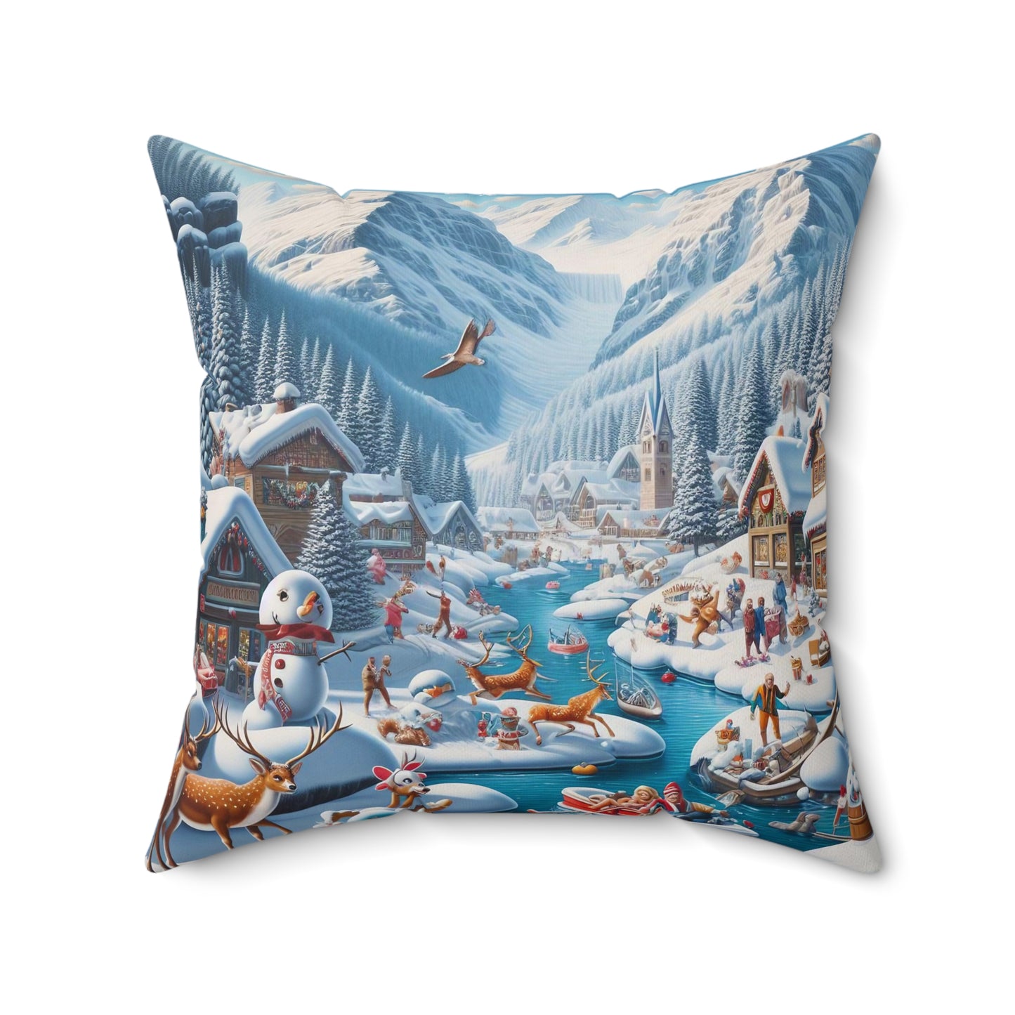 Spun Polyester Square Pillow - Winter 232