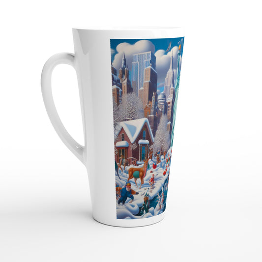 White Latte 17oz Ceramic Mug - Winter 144