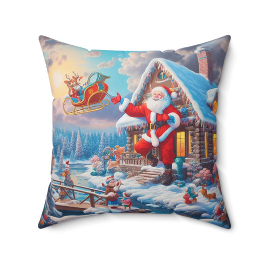 Spun Polyester Square Pillow - Winter 134