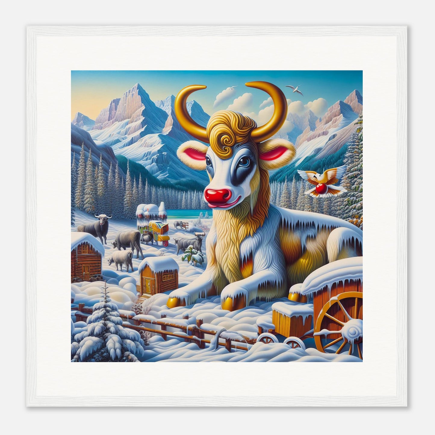 Wall Art - Winter 70 - Sitting cow