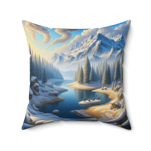 Spun Polyester Square Pillow - Winter 163