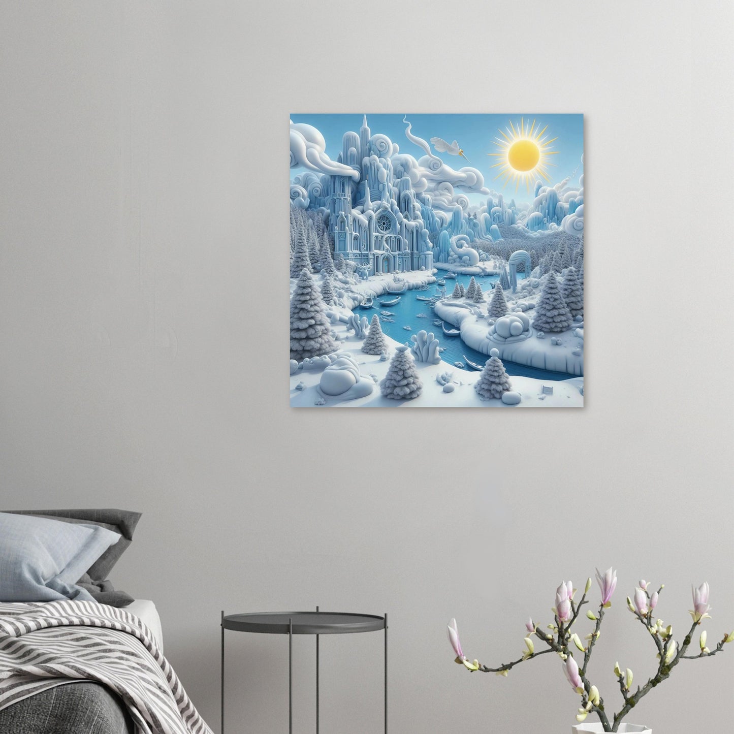 Wall art - Frozen Castle by a river