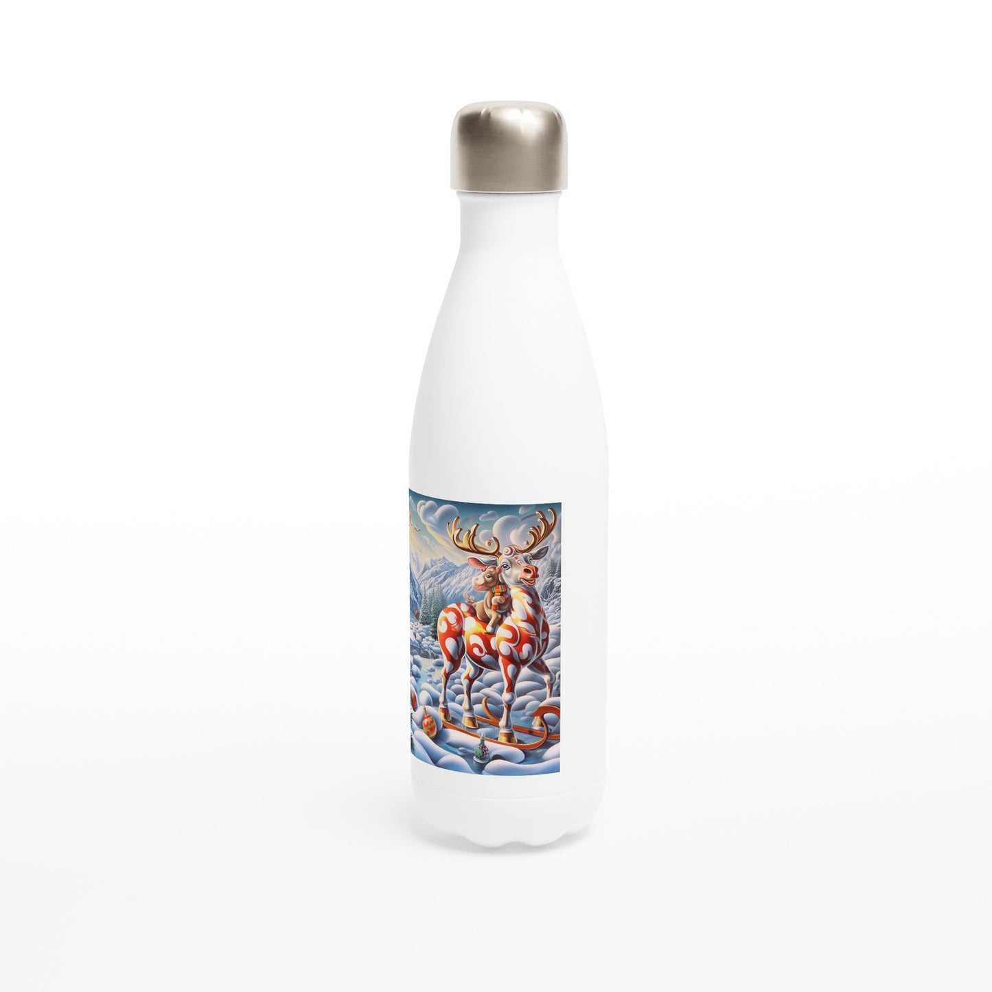 White 17oz Stainless Steel Water Bottle - Winter 98