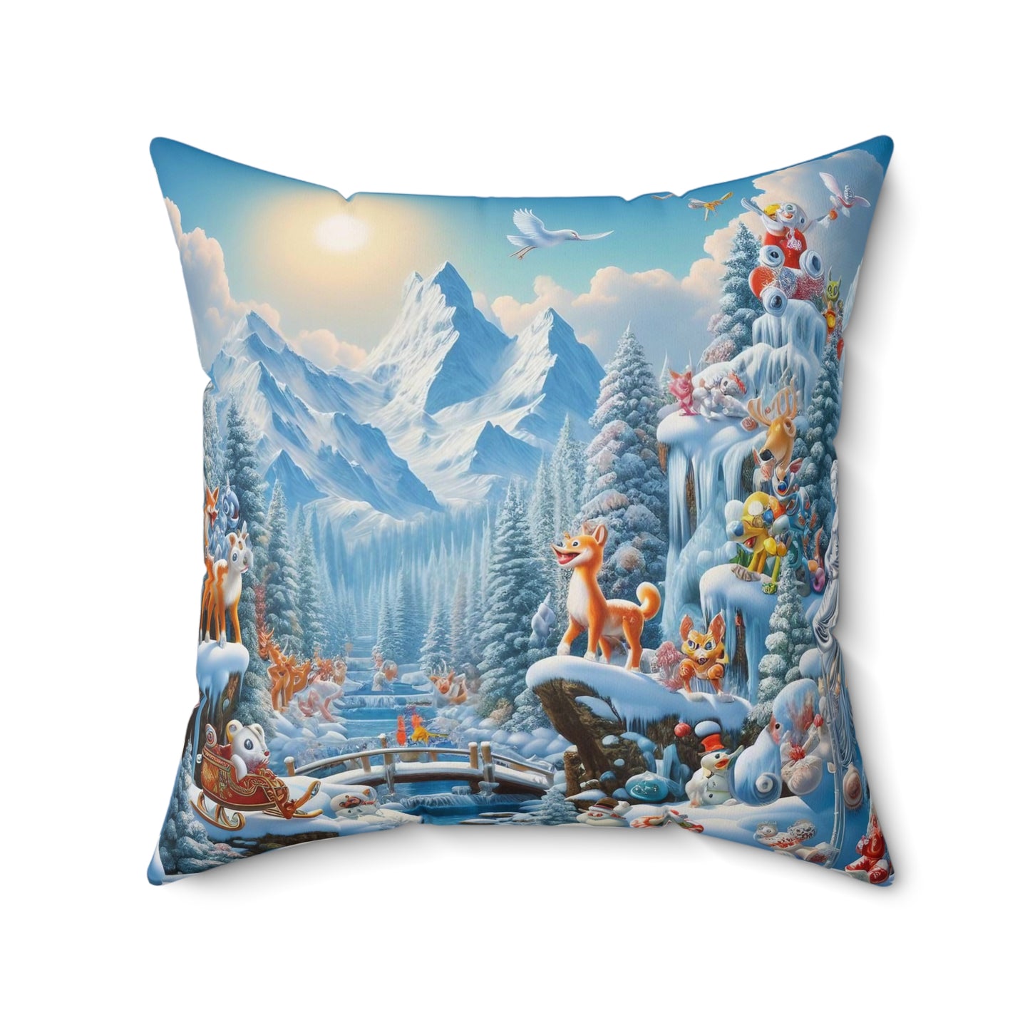 Spun Polyester Square Pillow - Winter 234