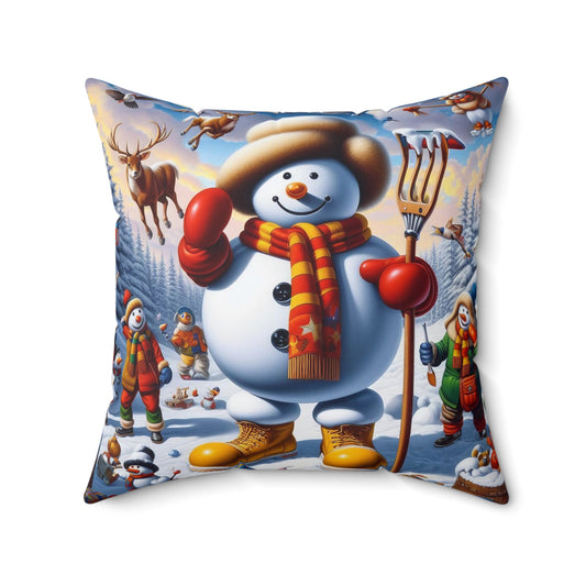 Spun Polyester Square Pillow - Winter 218