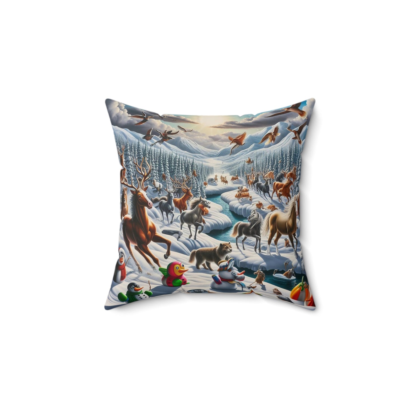 Spun Polyester Square Pillow - Winter 140