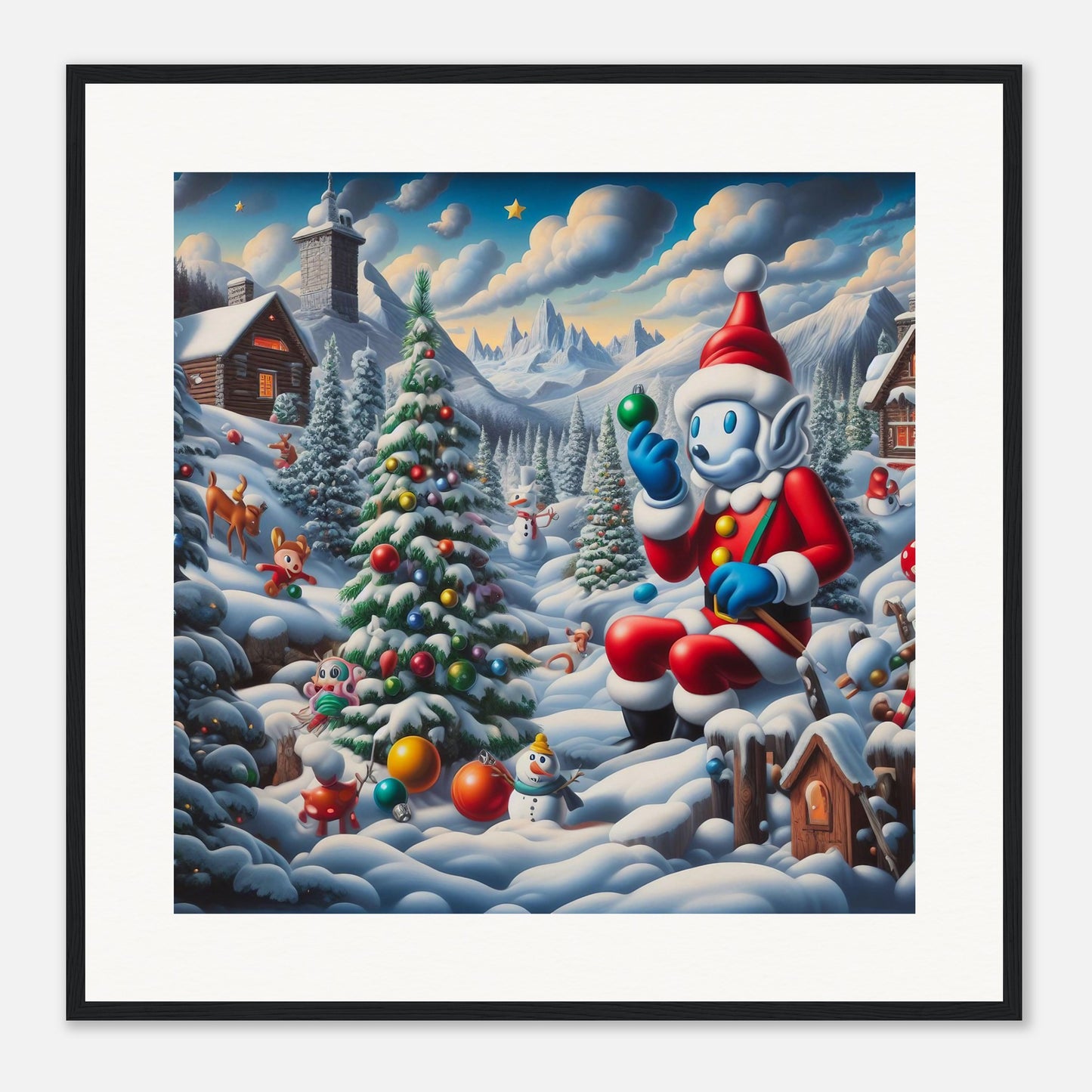 Wall Art - Winter 42 - Snowman and Christmas tree