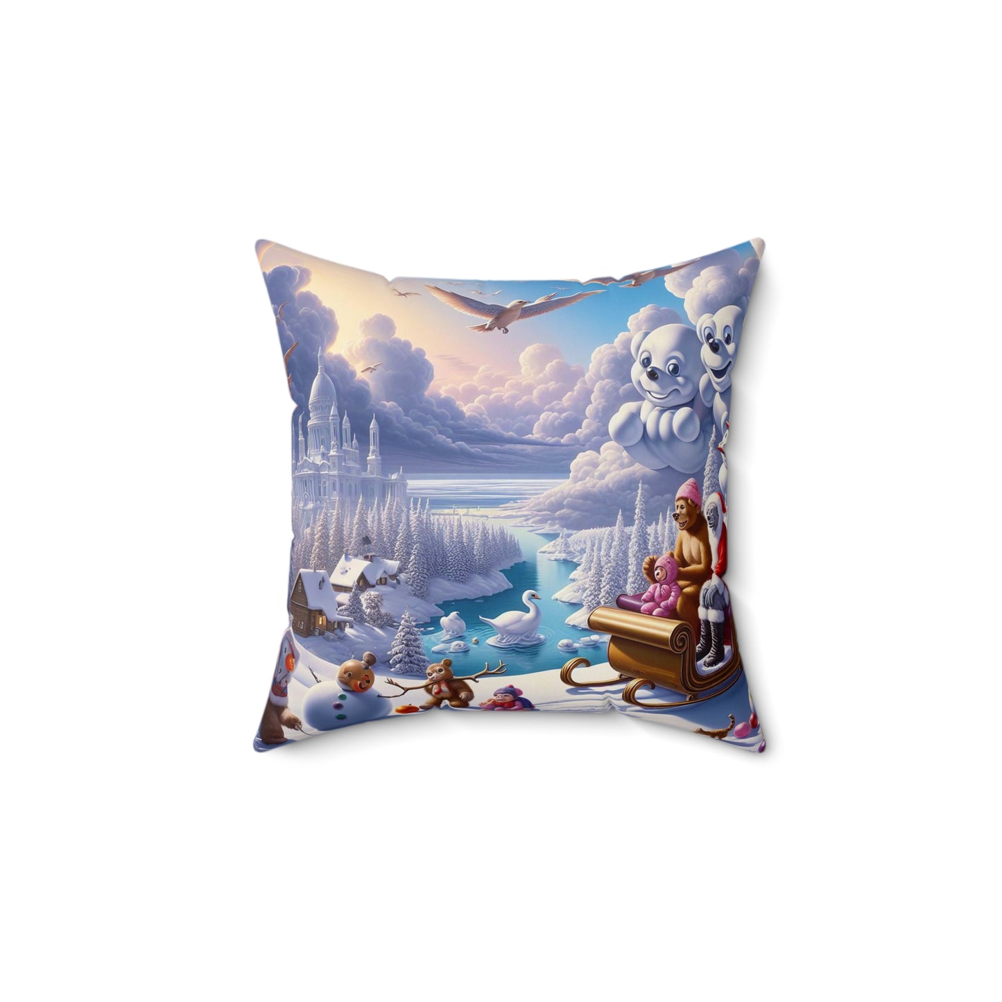 Spun Polyester Square Pillow - Winter 203