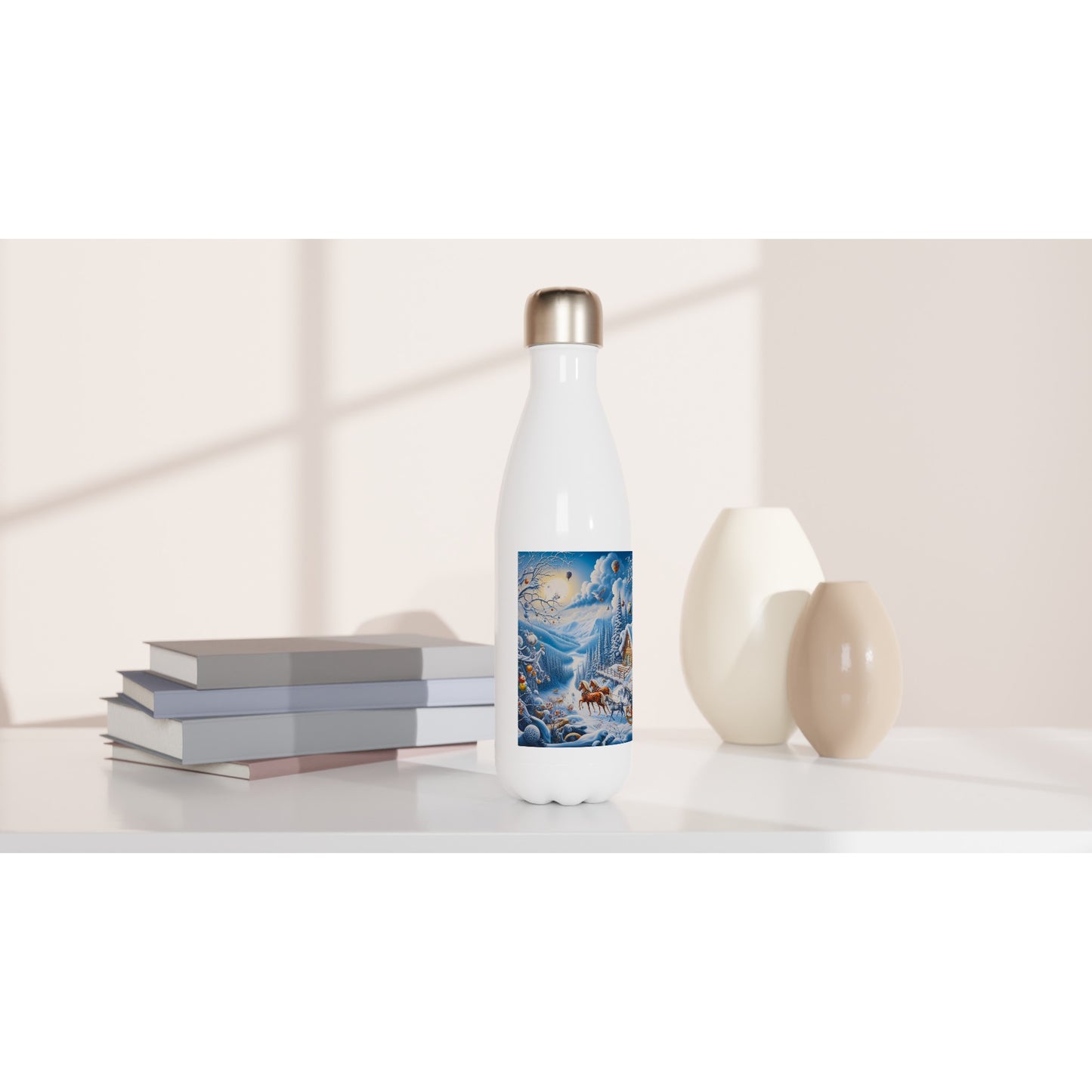 White 17oz Stainless Steel Water Bottle - Winter 164