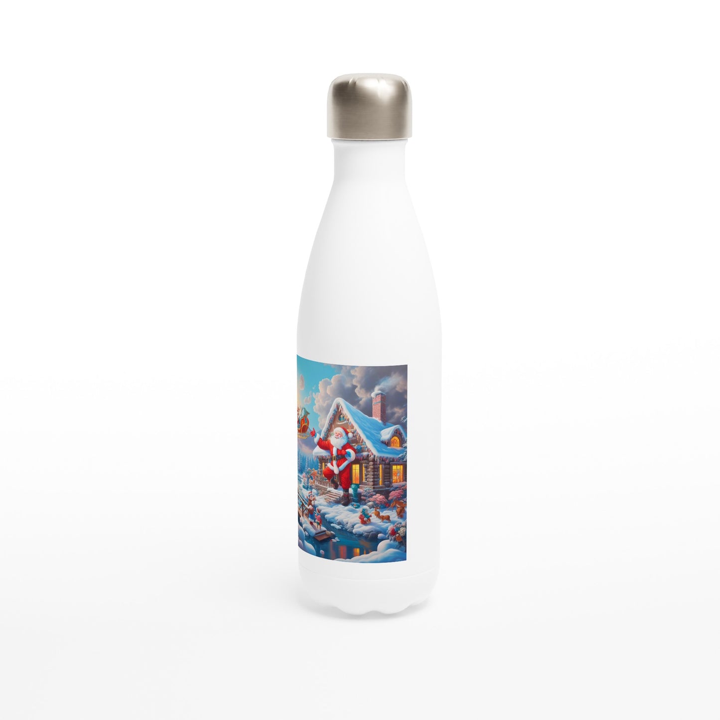 White 17oz Stainless Steel Water Bottle - Winter 134