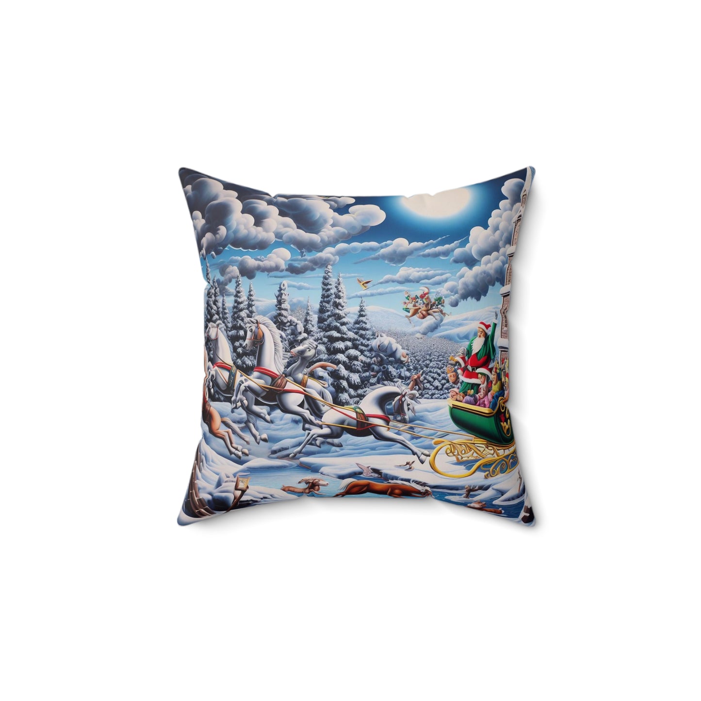 Spun Polyester Square Pillow - Winter 136