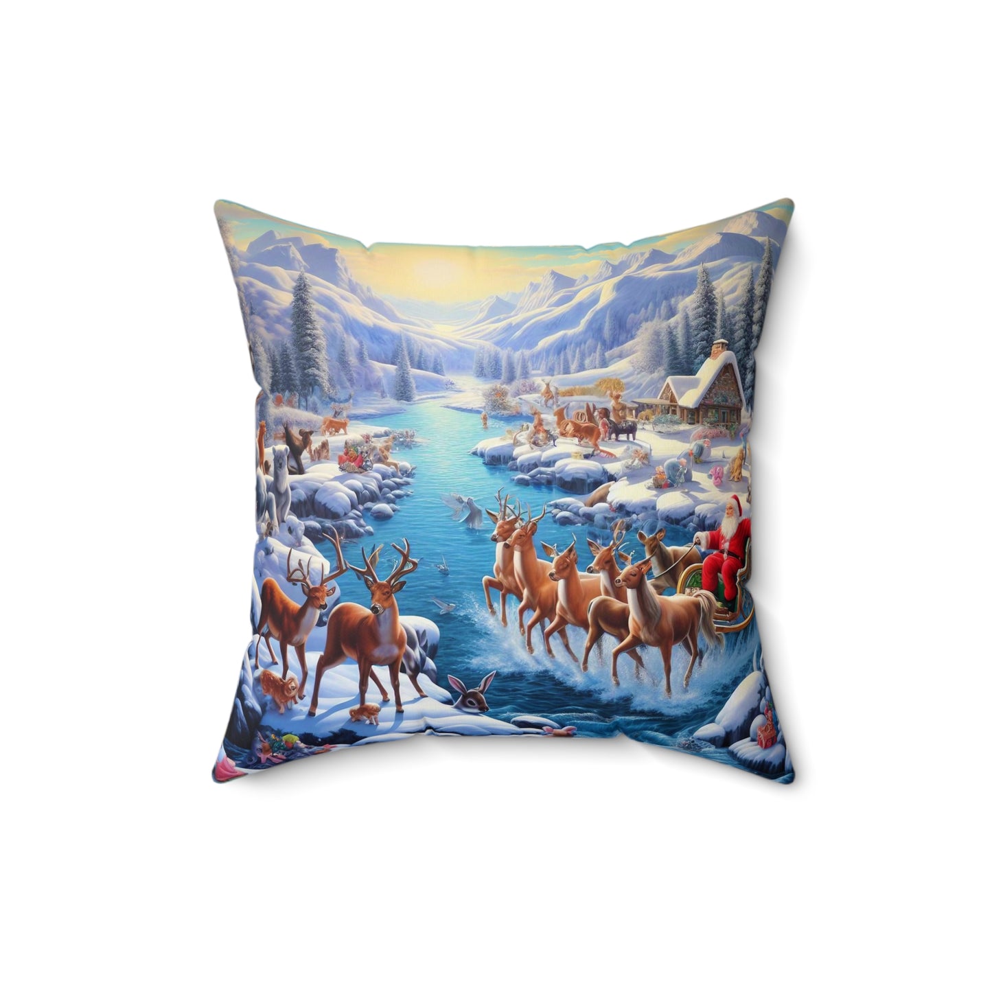 Spun Polyester Square Pillow - Winter 170