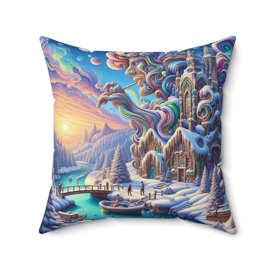 Spun Polyester Square Pillow - Winter 204