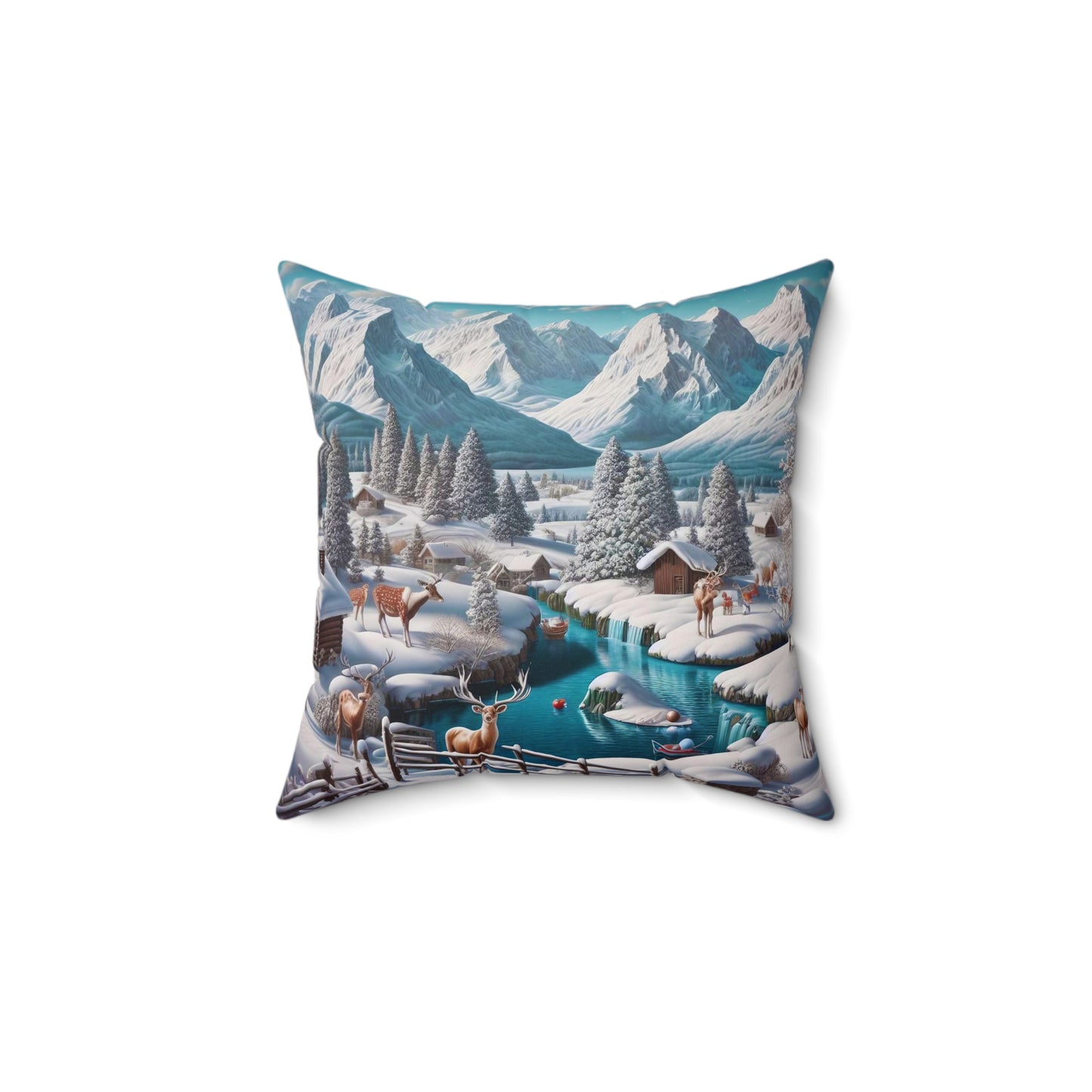 Spun Polyester Square Pillow - Winter 208