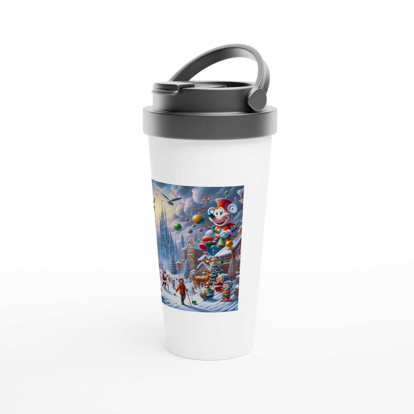 White 15oz Stainless Steel Travel Mug - Winter 54