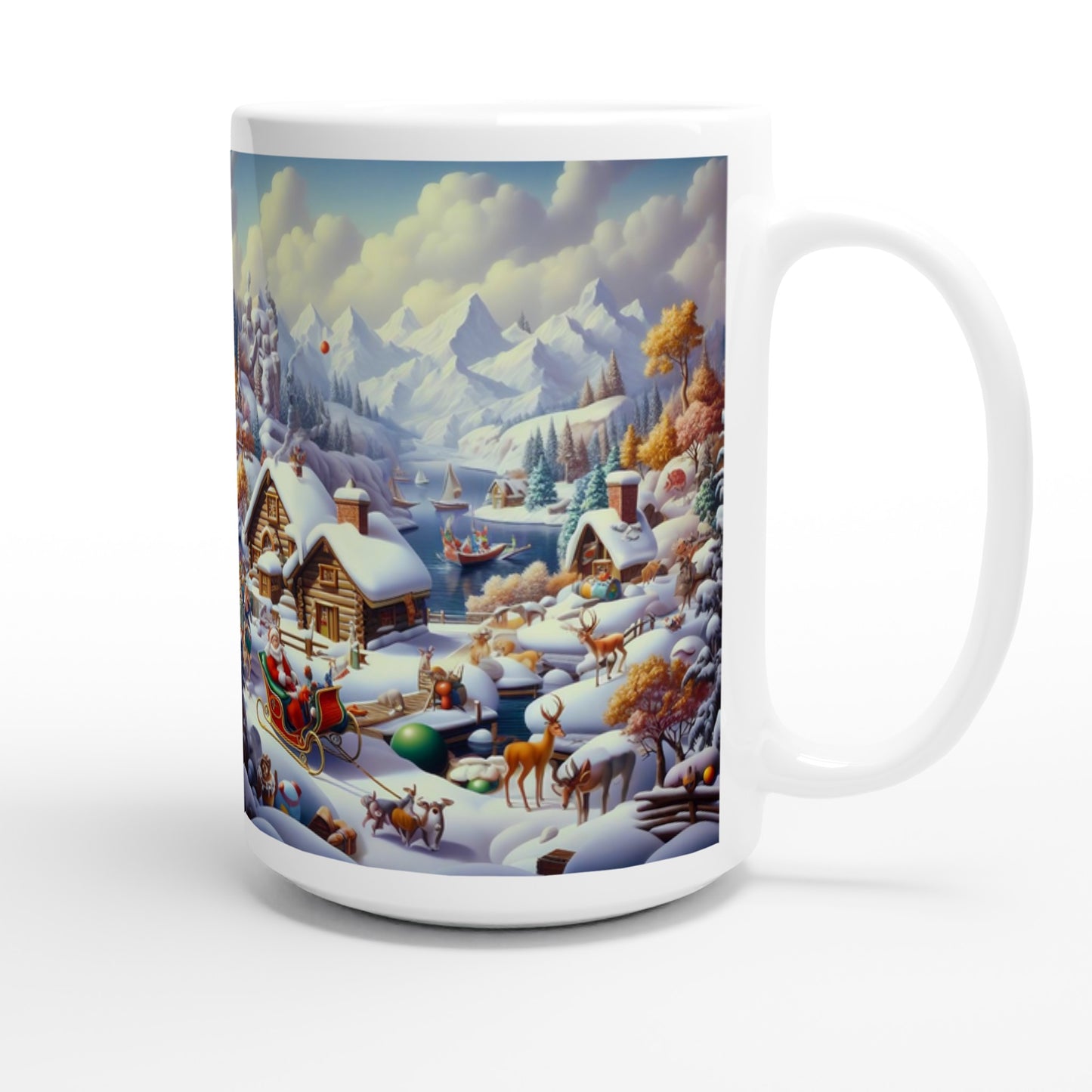 White 15oz Ceramic Mug - Winter 177