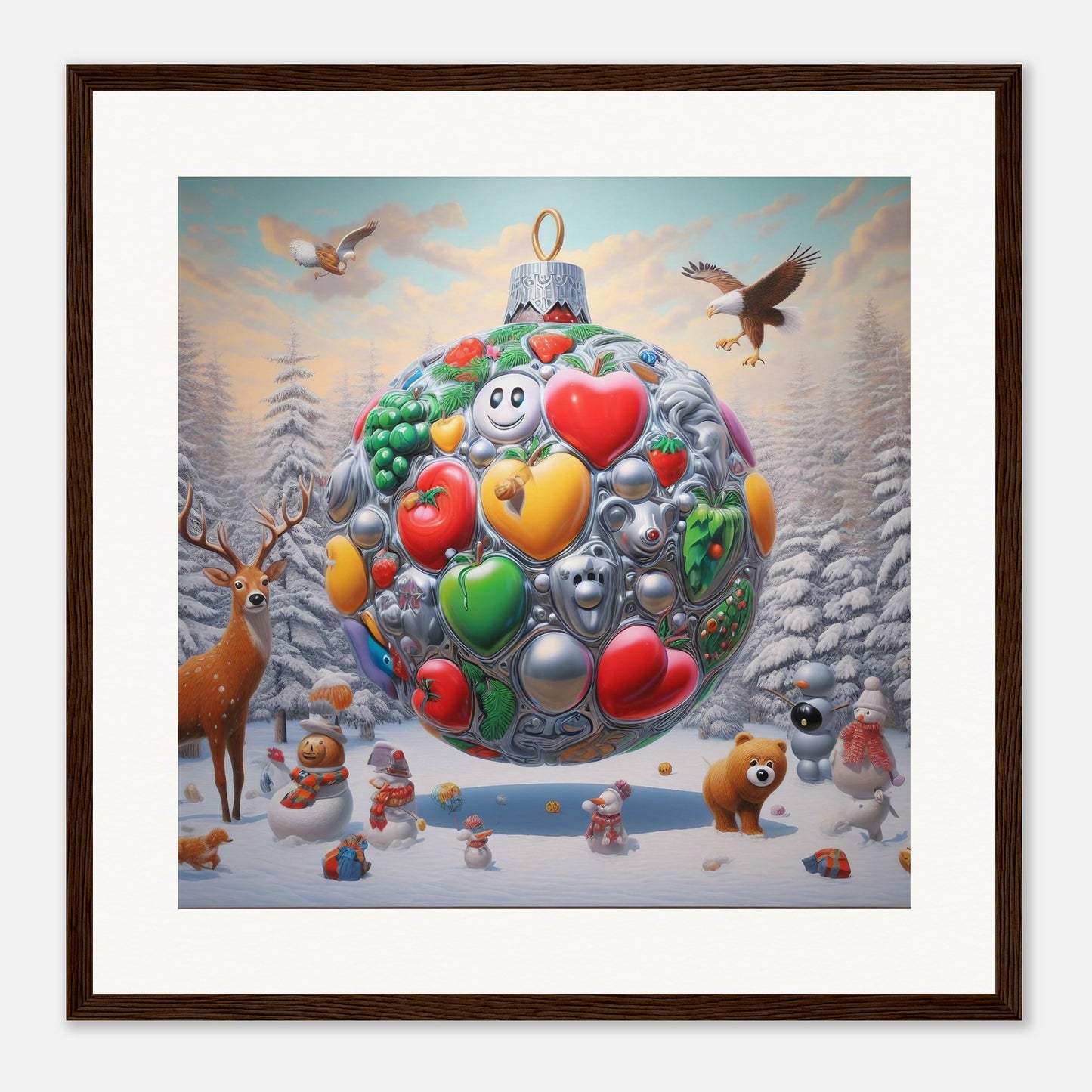 Wall Art - Winter 67 - Christmas ornament and a deer