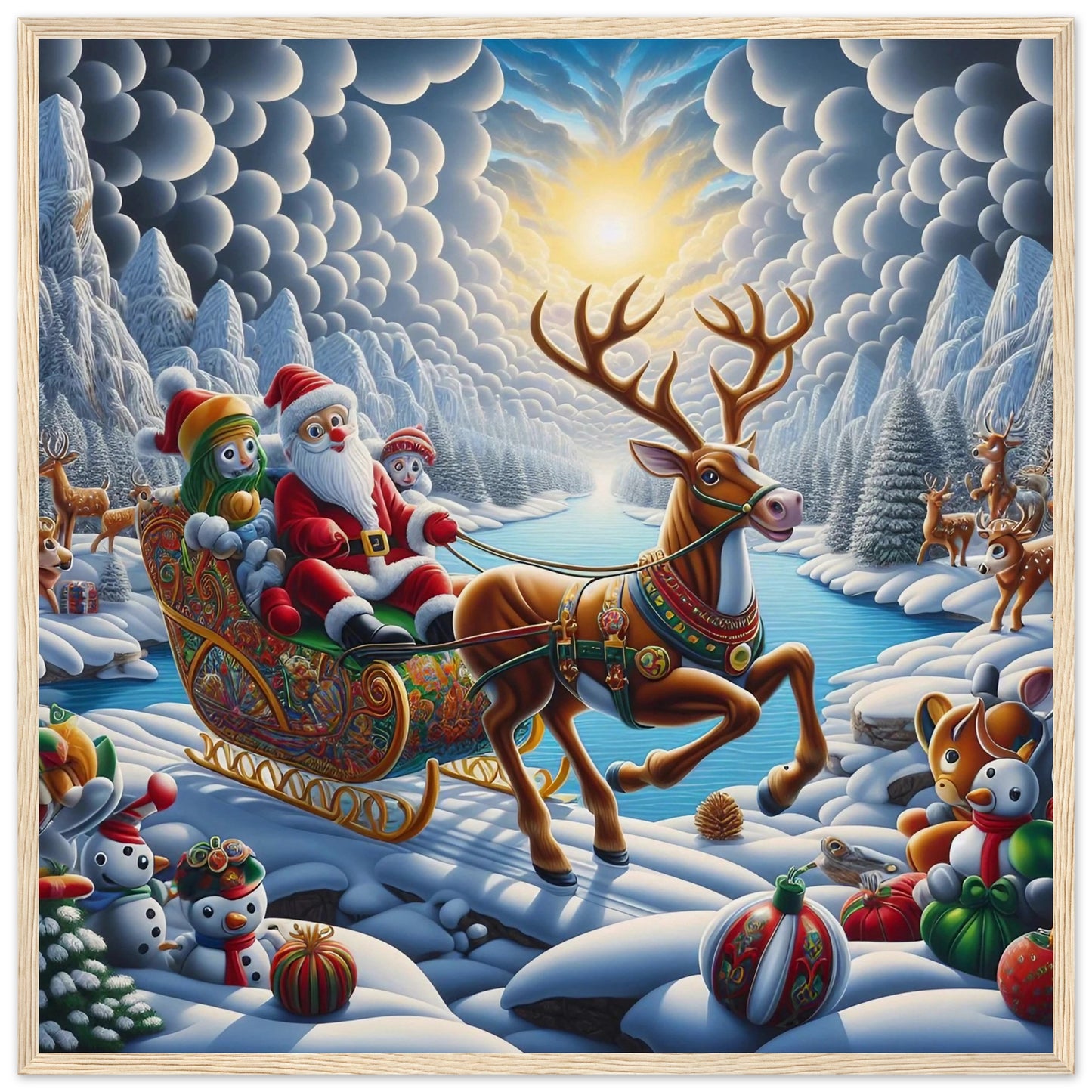 Wall art - Santa Claus and Reindeer