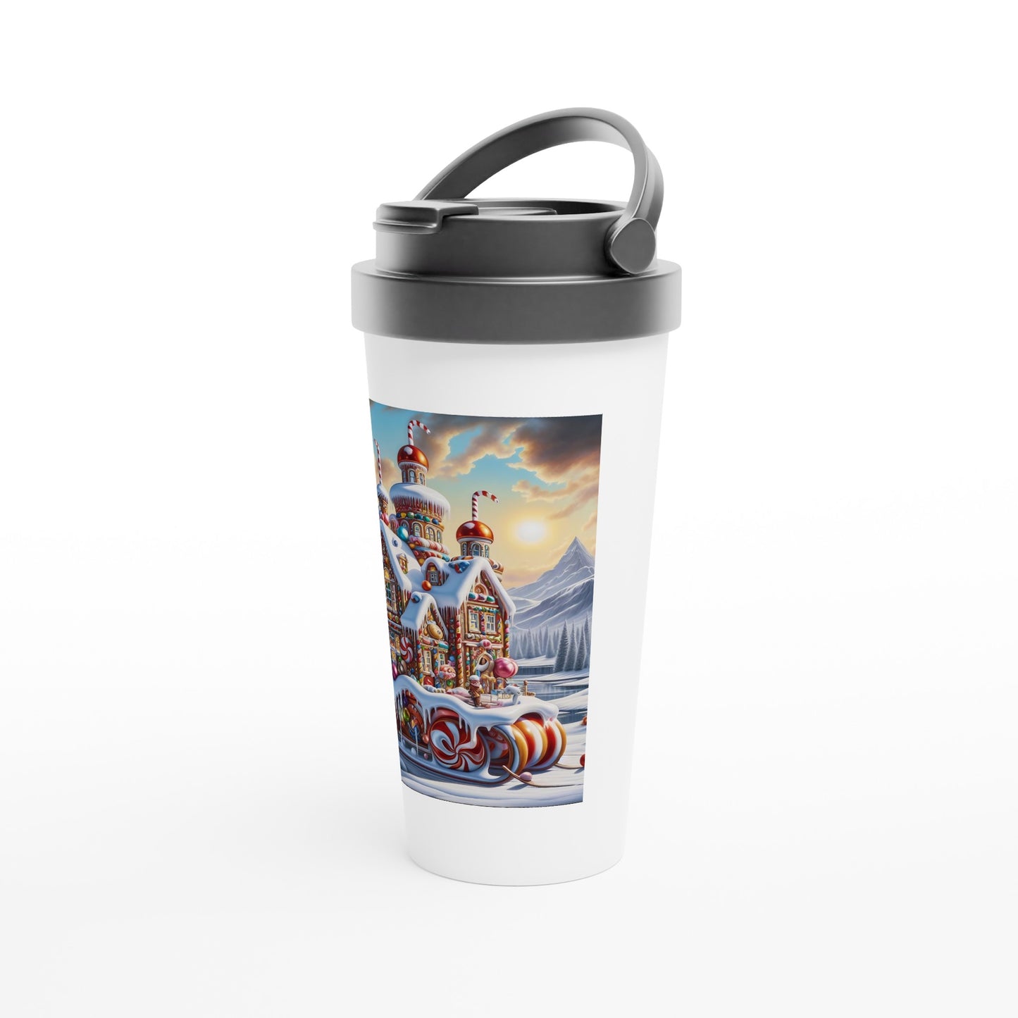 White 15oz Stainless Steel Travel Mug - Winter 158