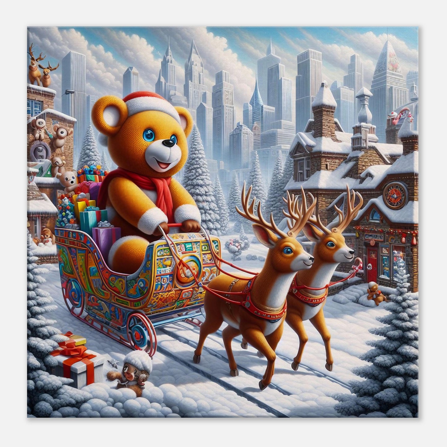 Wall Art - Winter 46 - Bear and reindeer