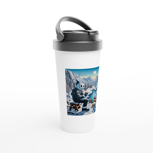 White 15oz Stainless Steel Travel Mug - Winter 79