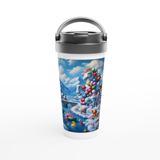 White 15oz Stainless Steel Travel Mug - Winter 153