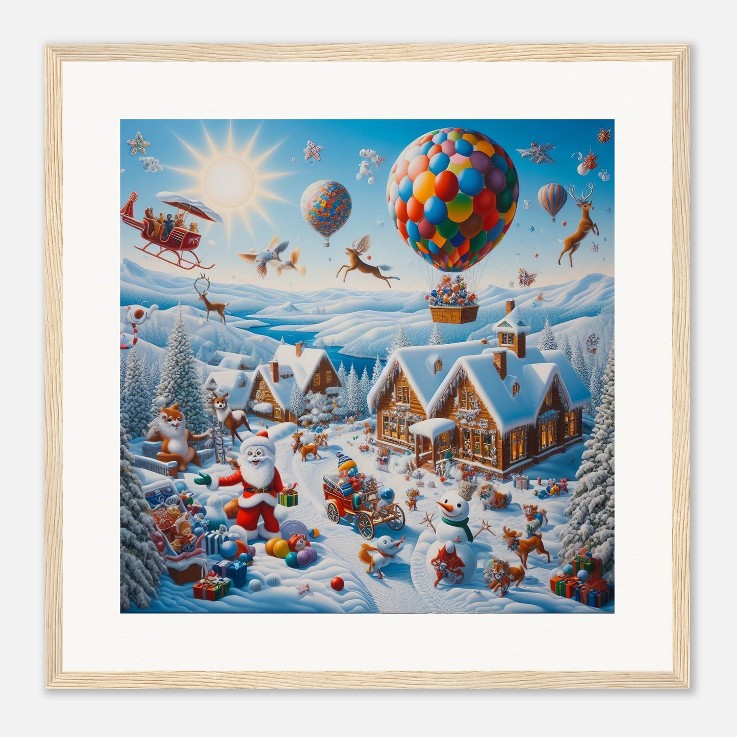 Wall Art - Winter 40 - Hot air balloon and snowman