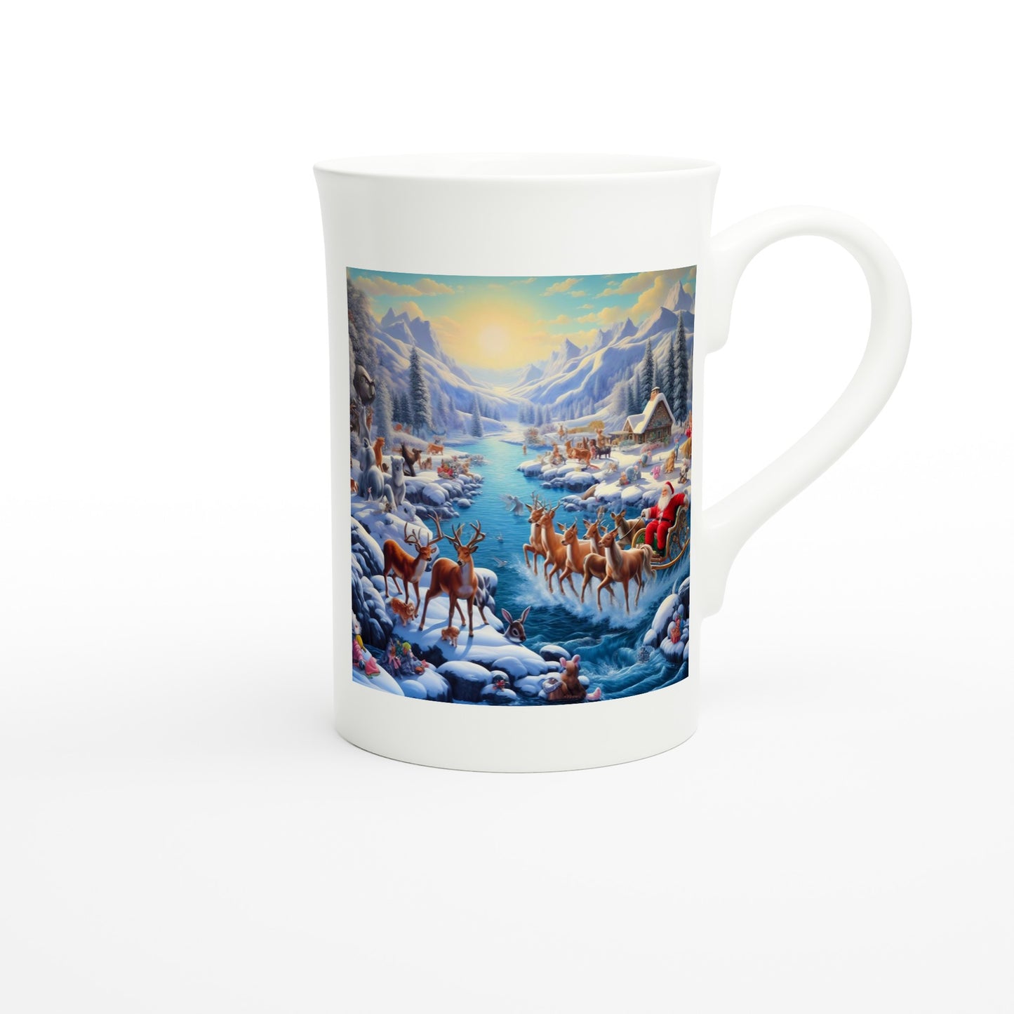 White 10oz Porcelain Slim Mug - Winter 170