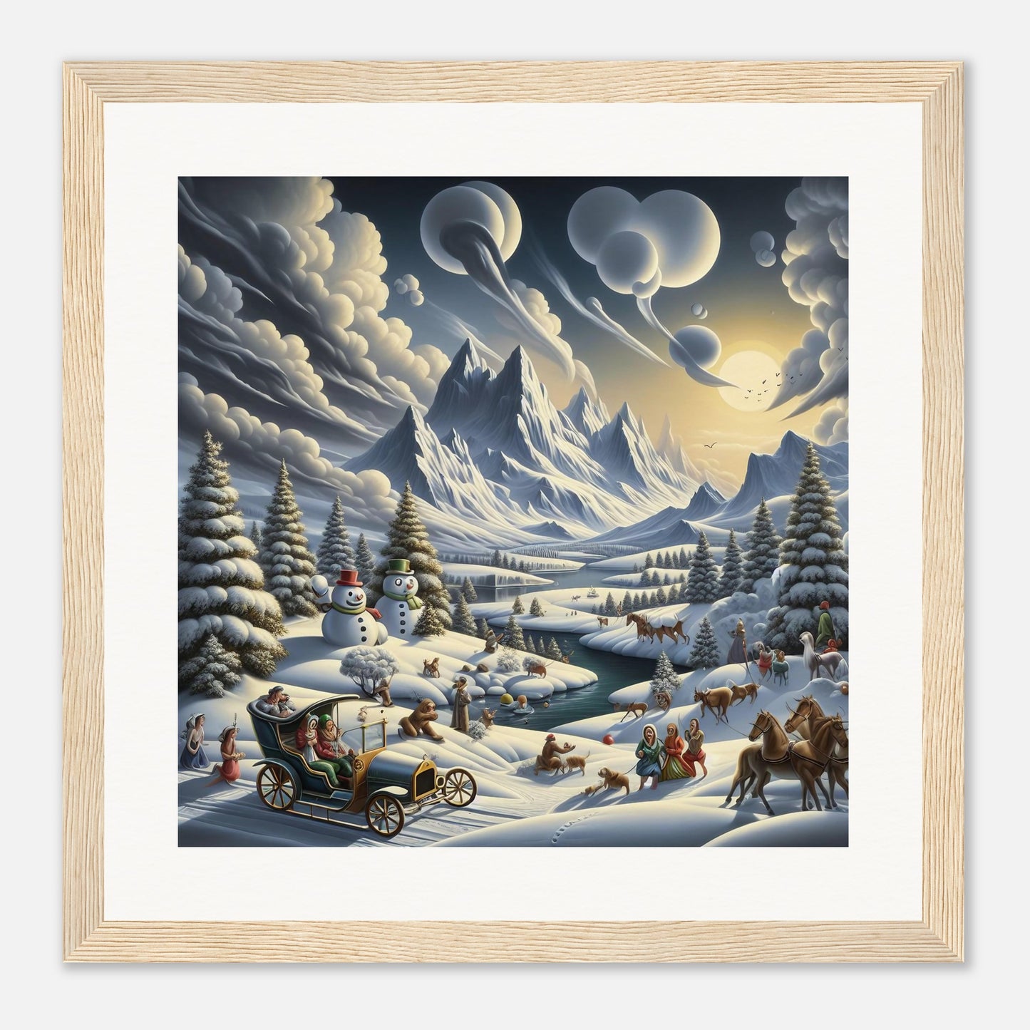 Wall Art - Winter 3 - Car, river, mountains