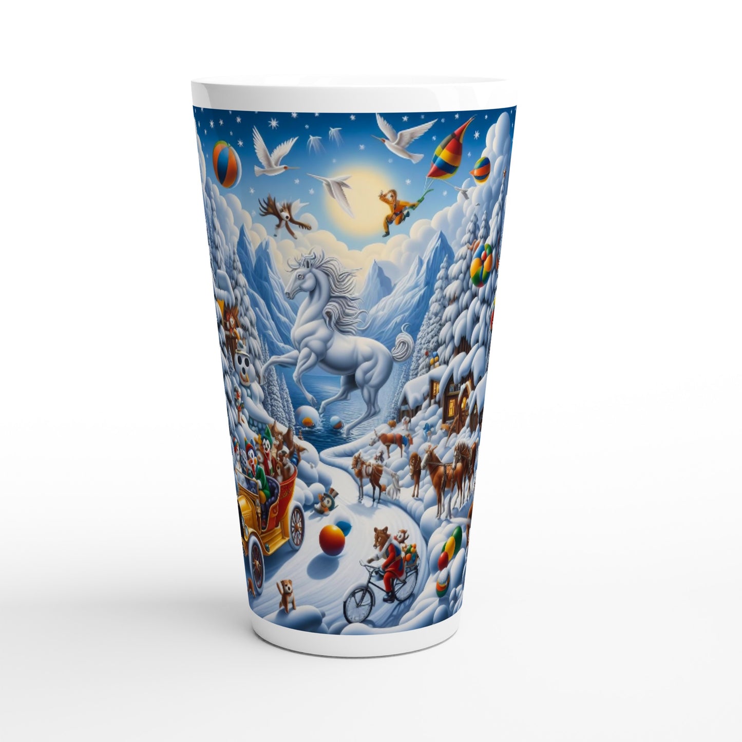 White Latte 17oz Ceramic Mug  - Winter 161