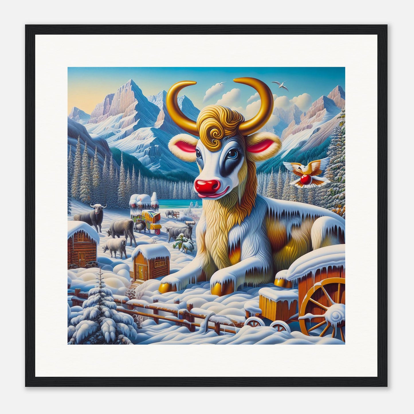 Wall Art - Winter 70 - Sitting cow