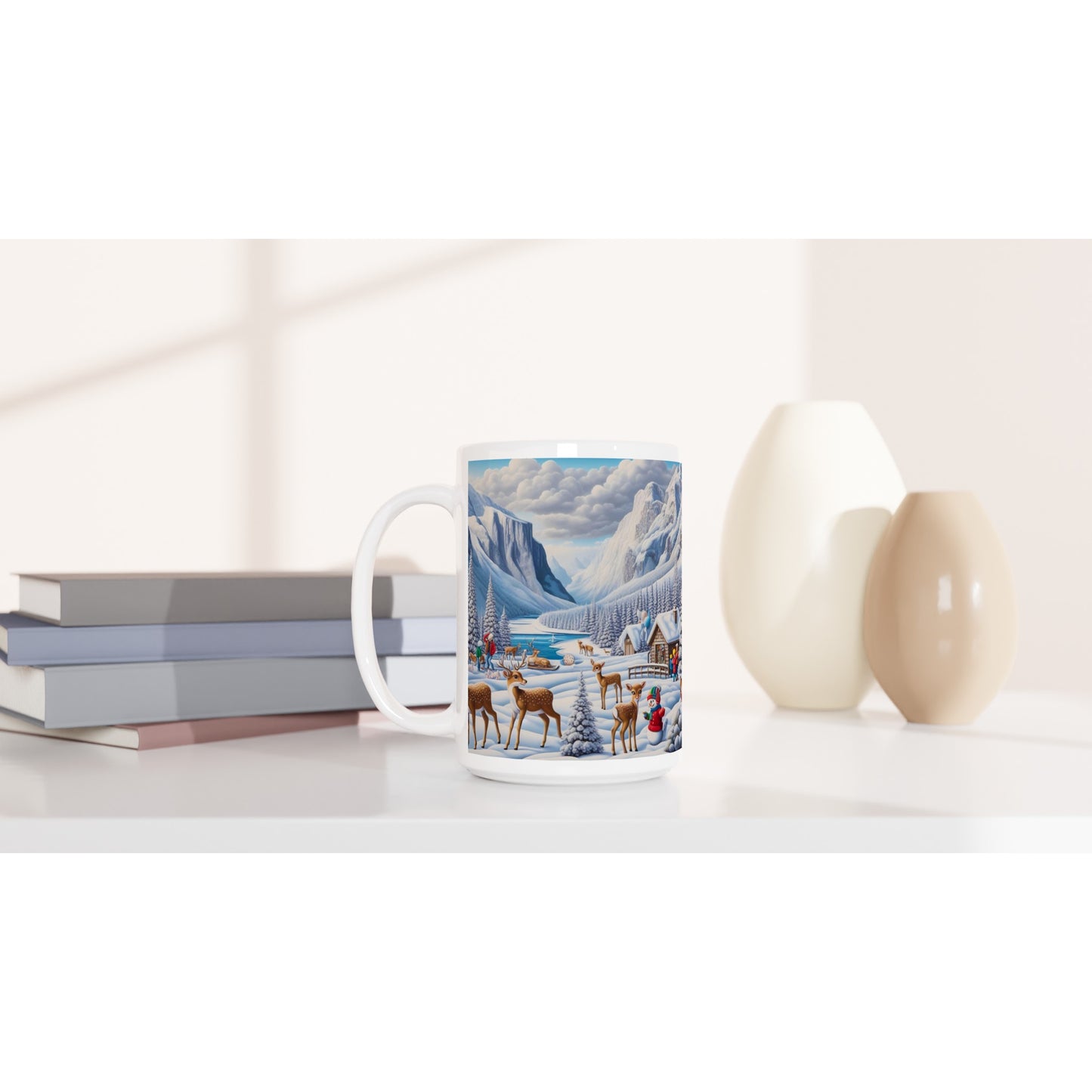 White 15oz Ceramic Mug - Winter 159