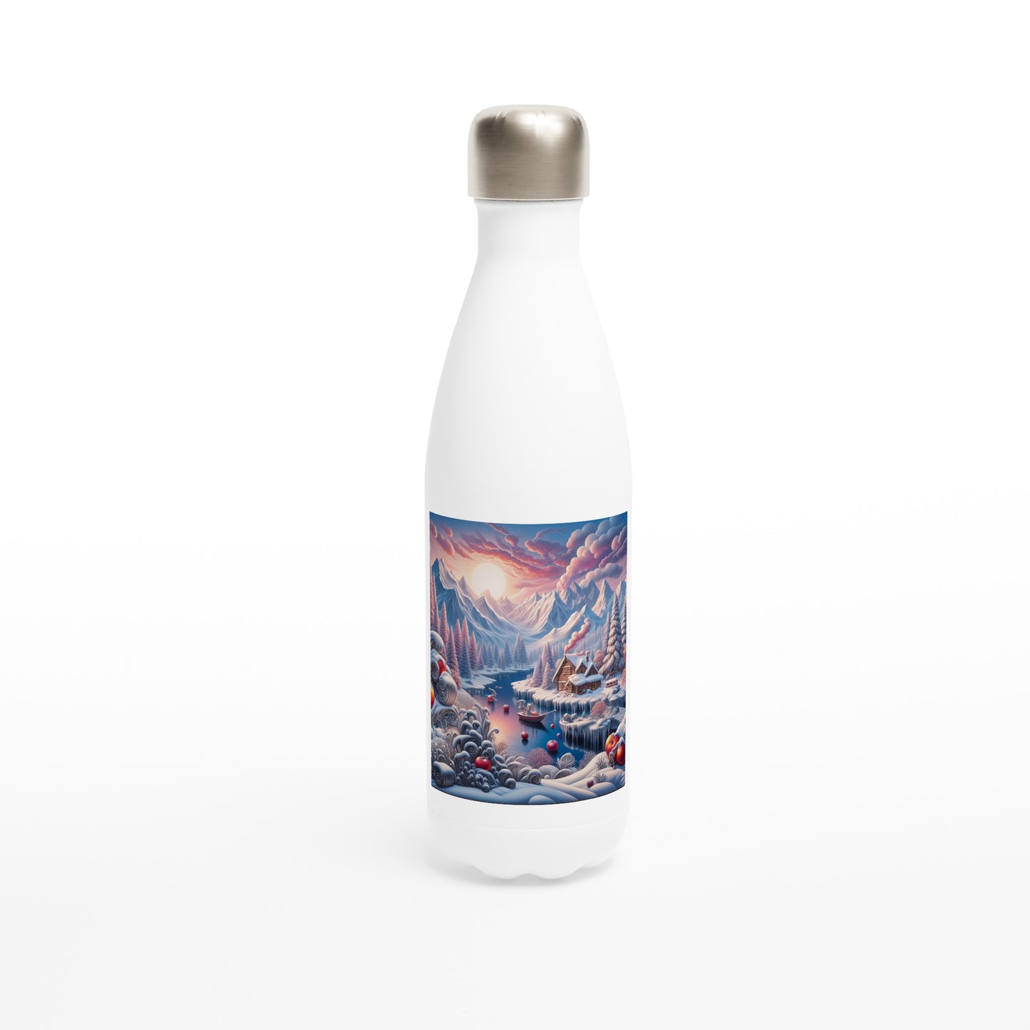 White 17oz Stainless Steel Water Bottle - Winter 62