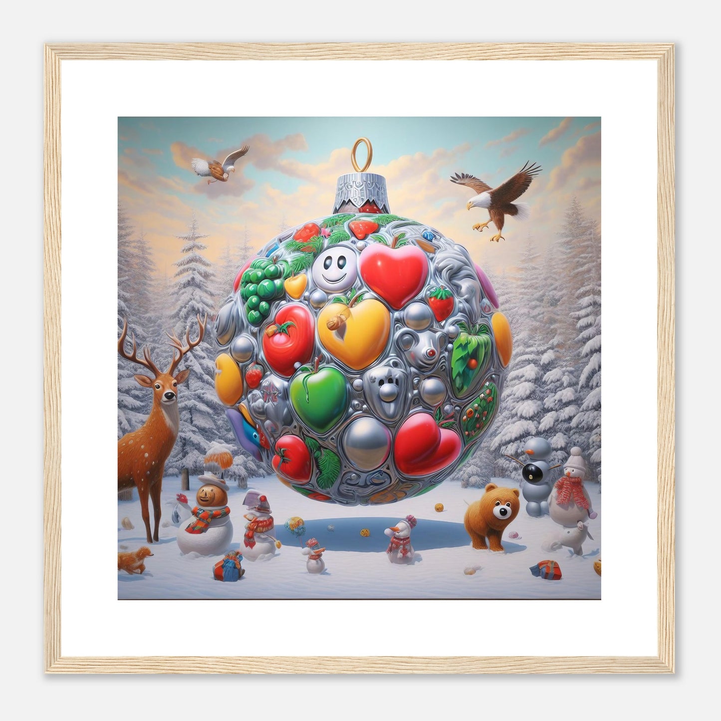Wall Art - Winter 67 - Christmas ornament and a deer