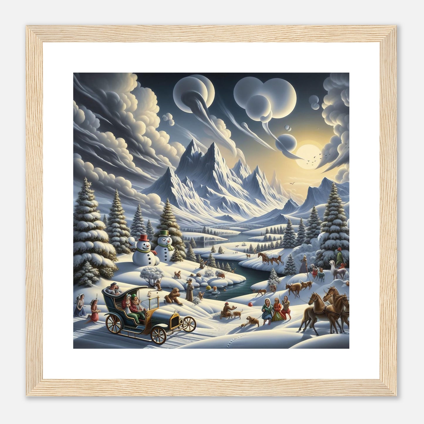 Wall Art - Winter 3 - Car, river, mountains