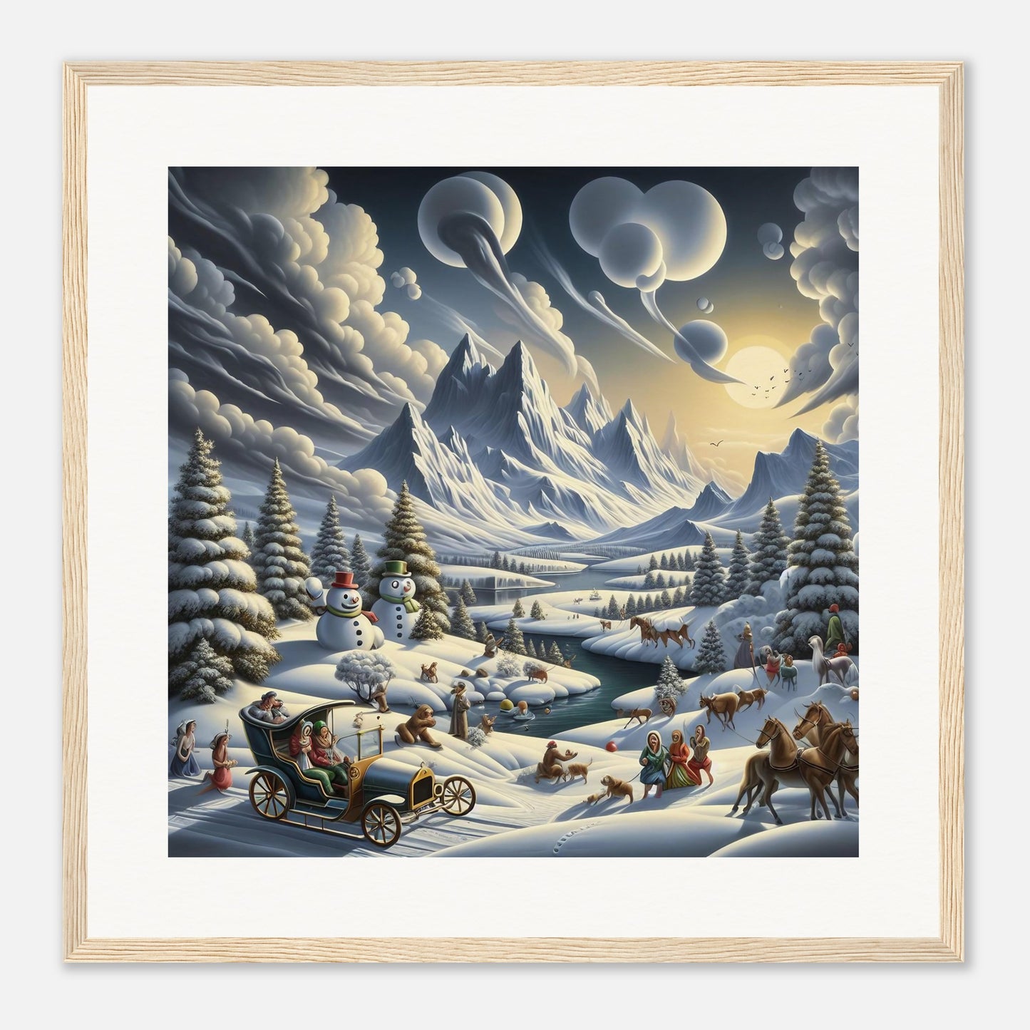 Wall Art - Winter 3 - Car, river, mountains