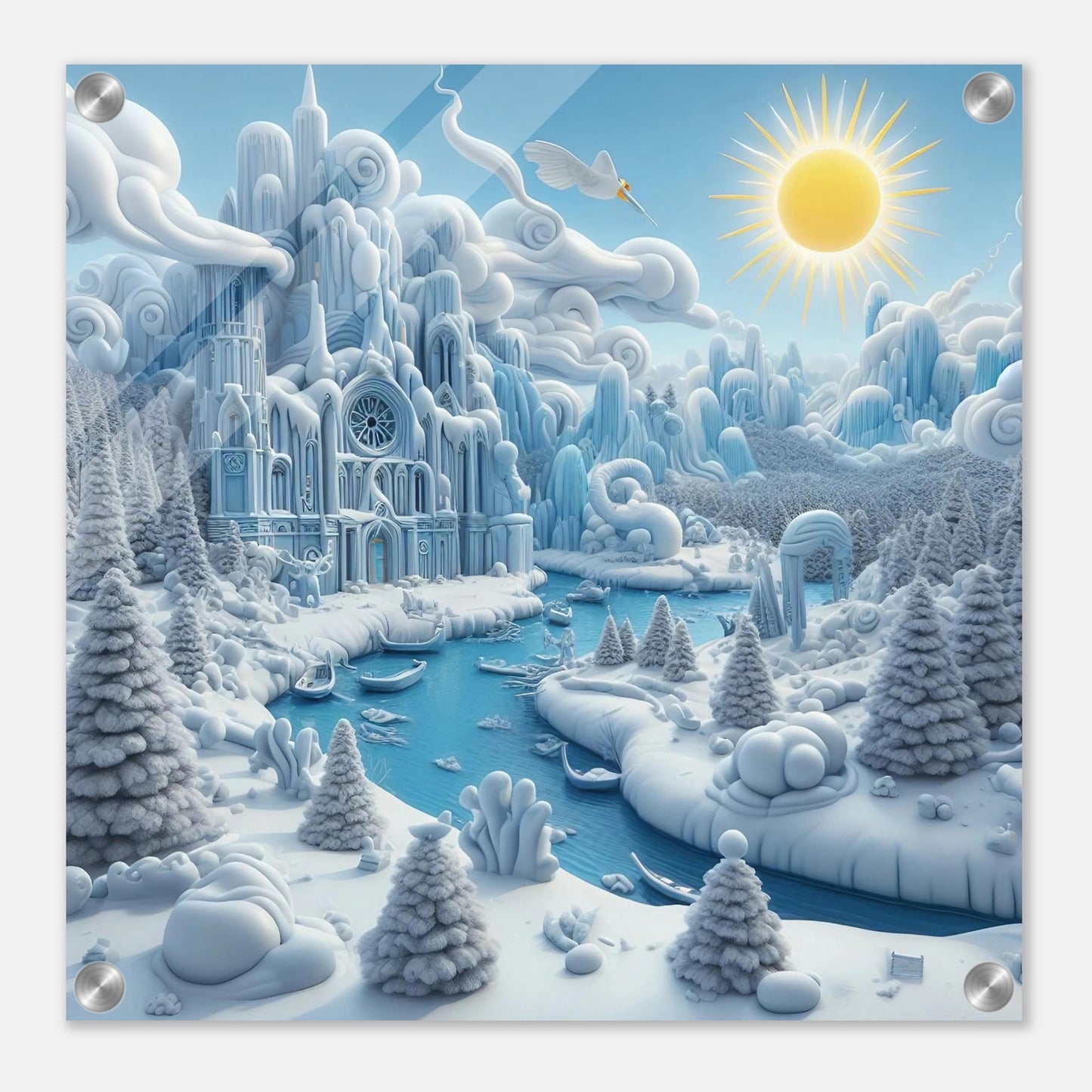 Wall art - Frozen Castle by a river