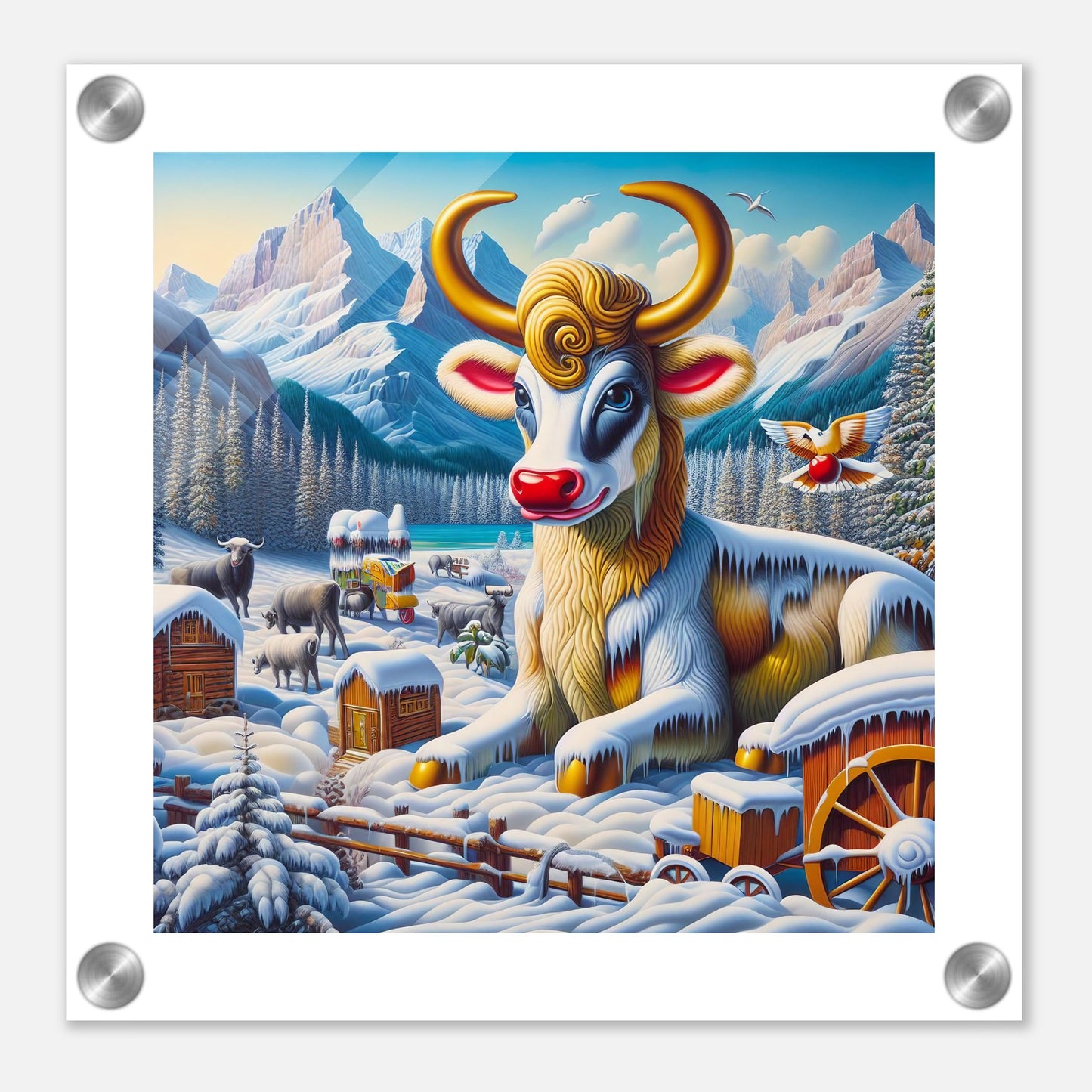 Wall Art - Winter 70 - Sitting cow