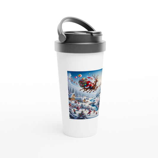 White 15oz Stainless Steel Travel Mug - Winter 57