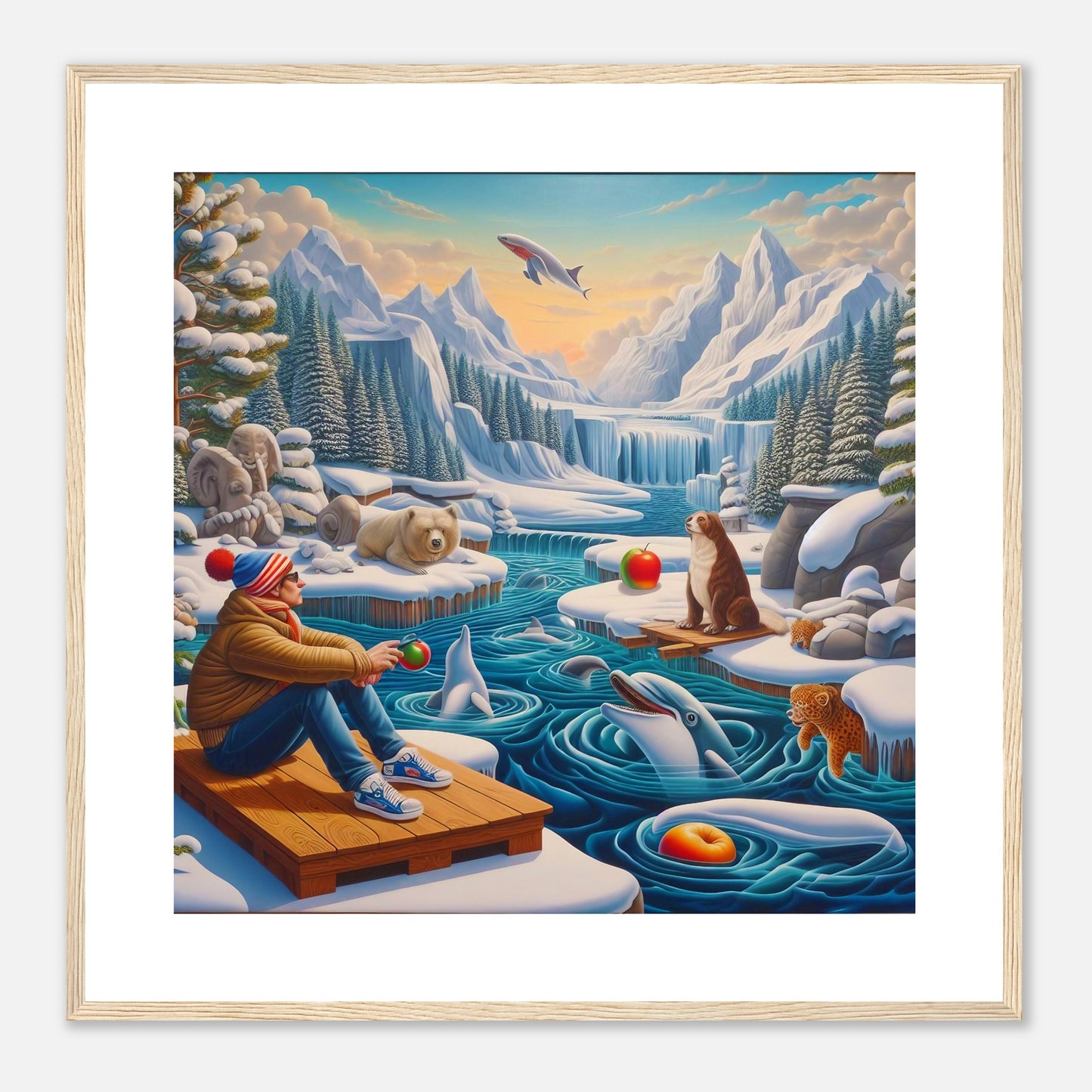 Wall Art - Winter 64 - Man by the river