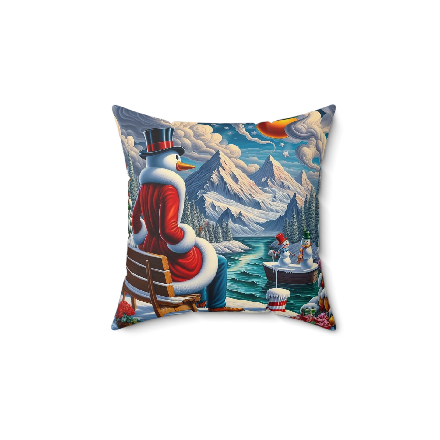 Spun Polyester Square Pillow - Winter 101